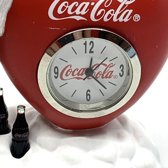 Coca-Cola Mini Clock Polar Bear w/Heart Vintage 2001 CCM67 3" Tested Working 377 - Picture 9 of 16